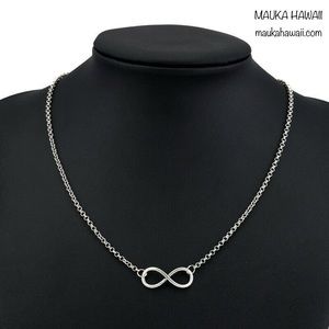 Stainless Eternal Infinity Lemniscate Minimalist Charm Necklace 18” Chain